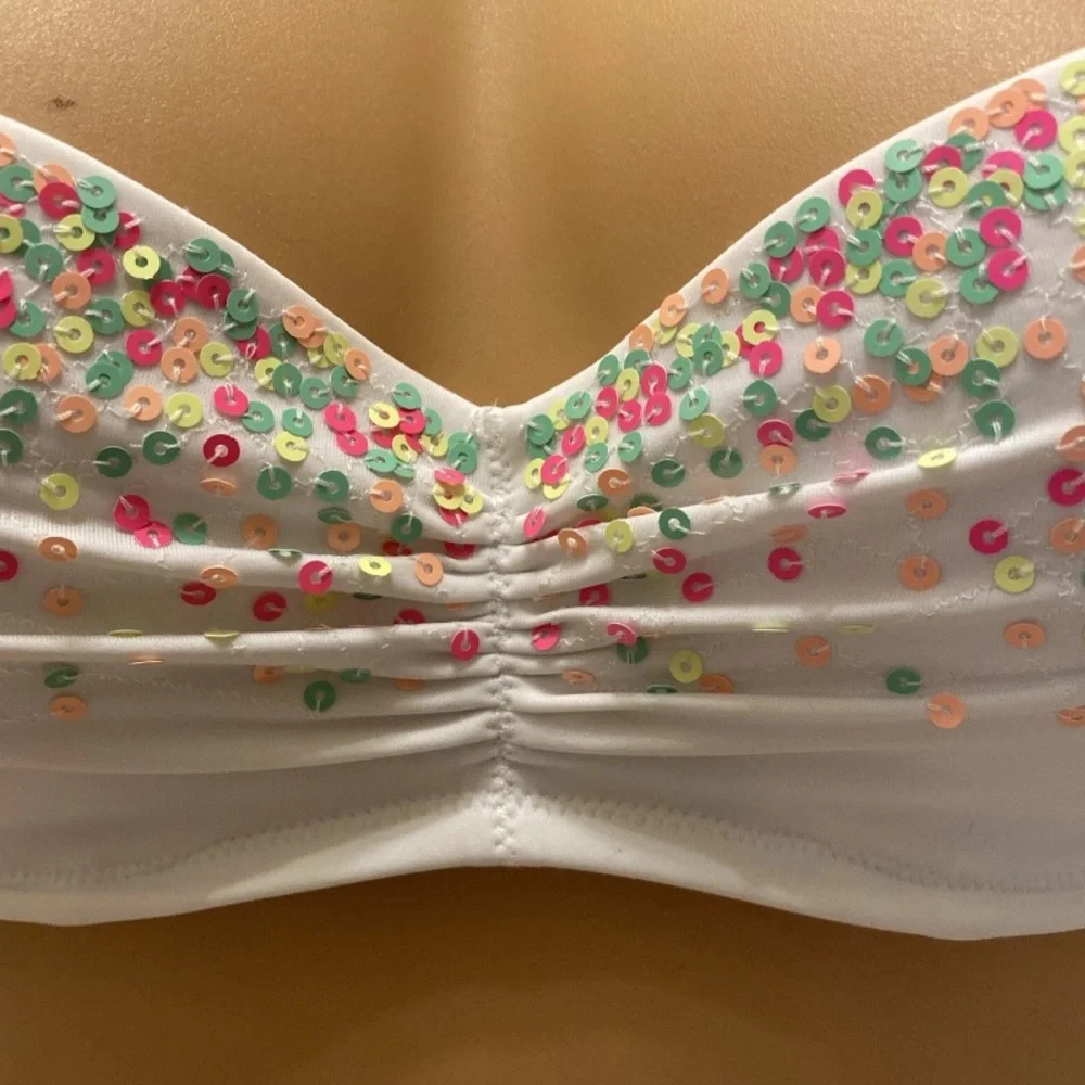 Victoria's Secret Bikini White With Confetti Sequins